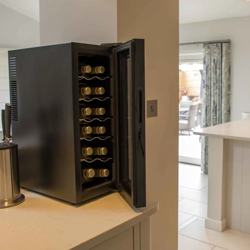 Baridi 12 Bottle Wine Cooler Fridge with Touch Controls - Black - B