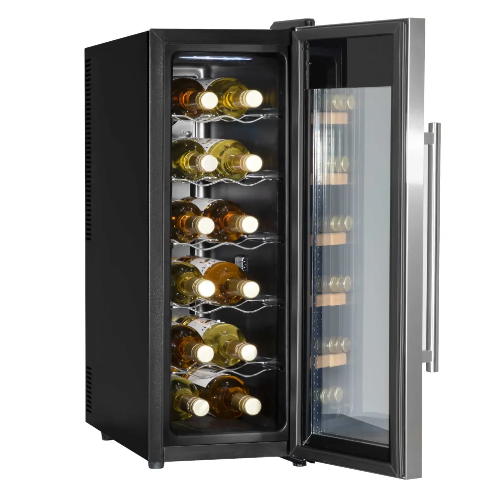 Baridi 24 Bottle Wine Cooler Fridge with Touch Controls - Stainless Steel - B