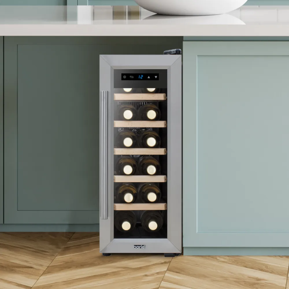 Baridi 24 Bottle Wine Cooler Fridge with Touch Controls - Stainless Steel - B