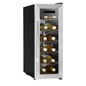 Baridi 24 Bottle Wine Cooler Fridge with Touch Controls - Stainless Steel - B