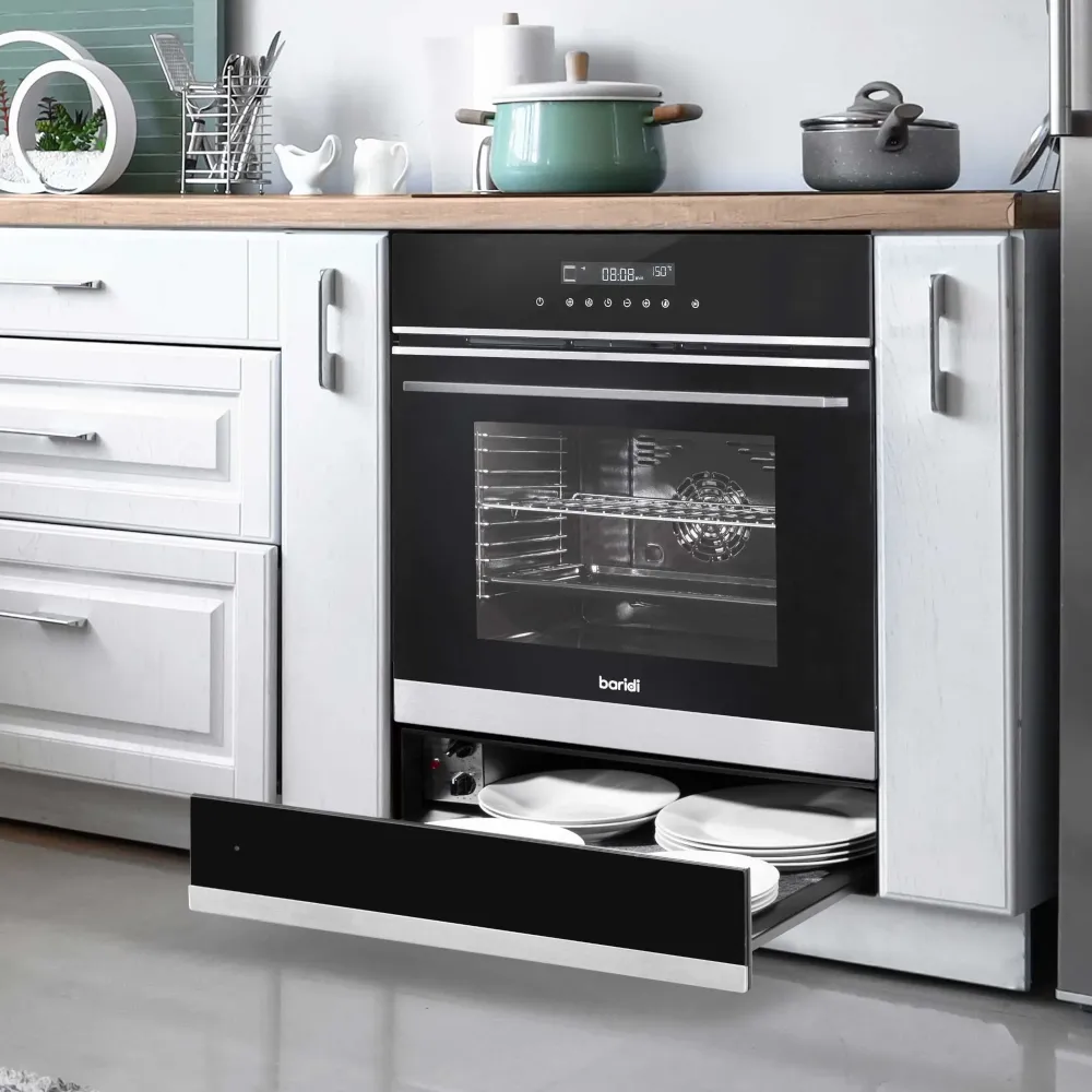 Baridi Built-In Warming Drawer 60cm - Black/Stainless Steel - B