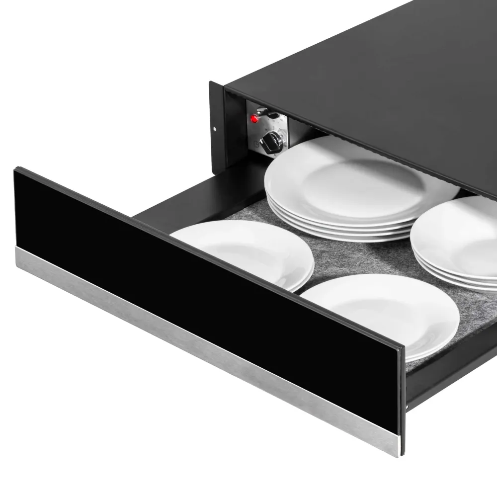 Baridi Built-In Warming Drawer 60cm - Black/Stainless Steel - B