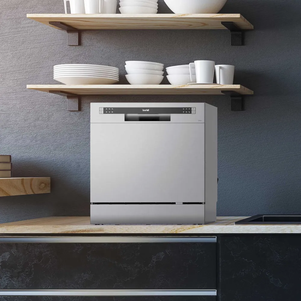 Baridi Compact Tabletop Dishwasher 8L, 8 Place Settings - Silver - B