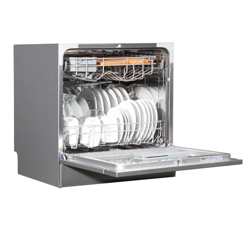 Baridi Compact Tabletop Dishwasher 8L, 8 Place Settings - Silver - B