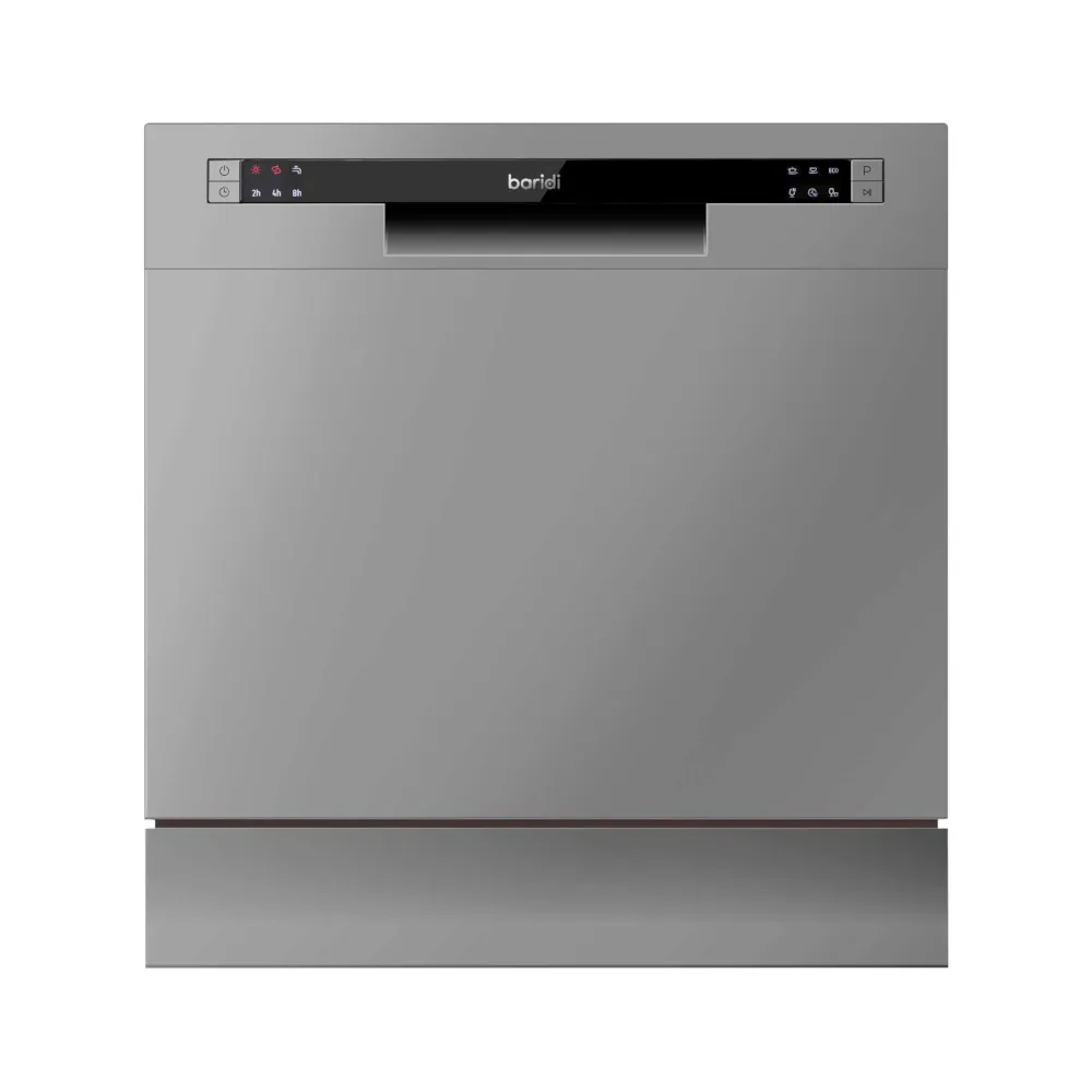 Baridi Compact Tabletop Dishwasher 8L, 8 Place Settings - Silver - B