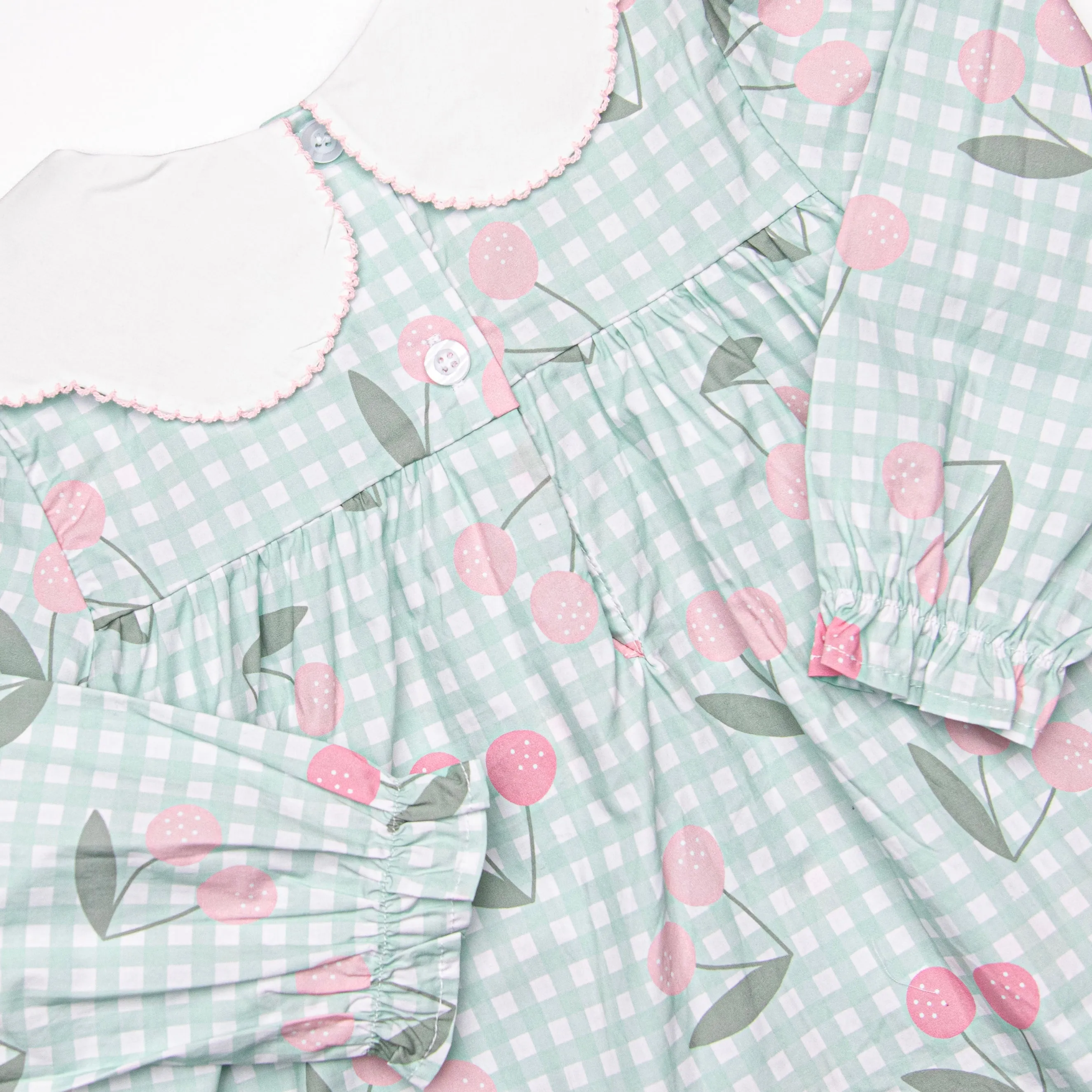 Berry Cherry Diaper Set, Green