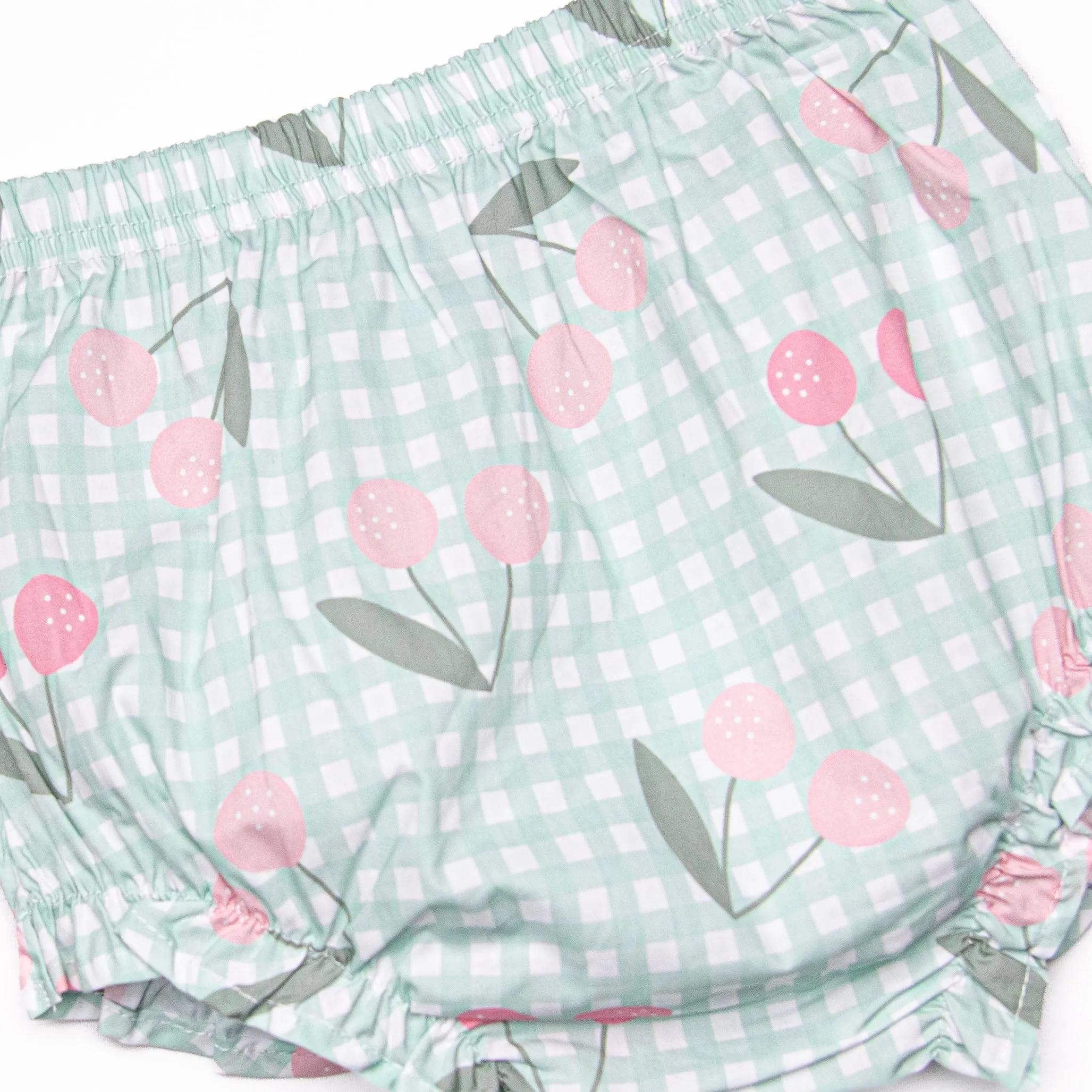 Berry Cherry Diaper Set, Green