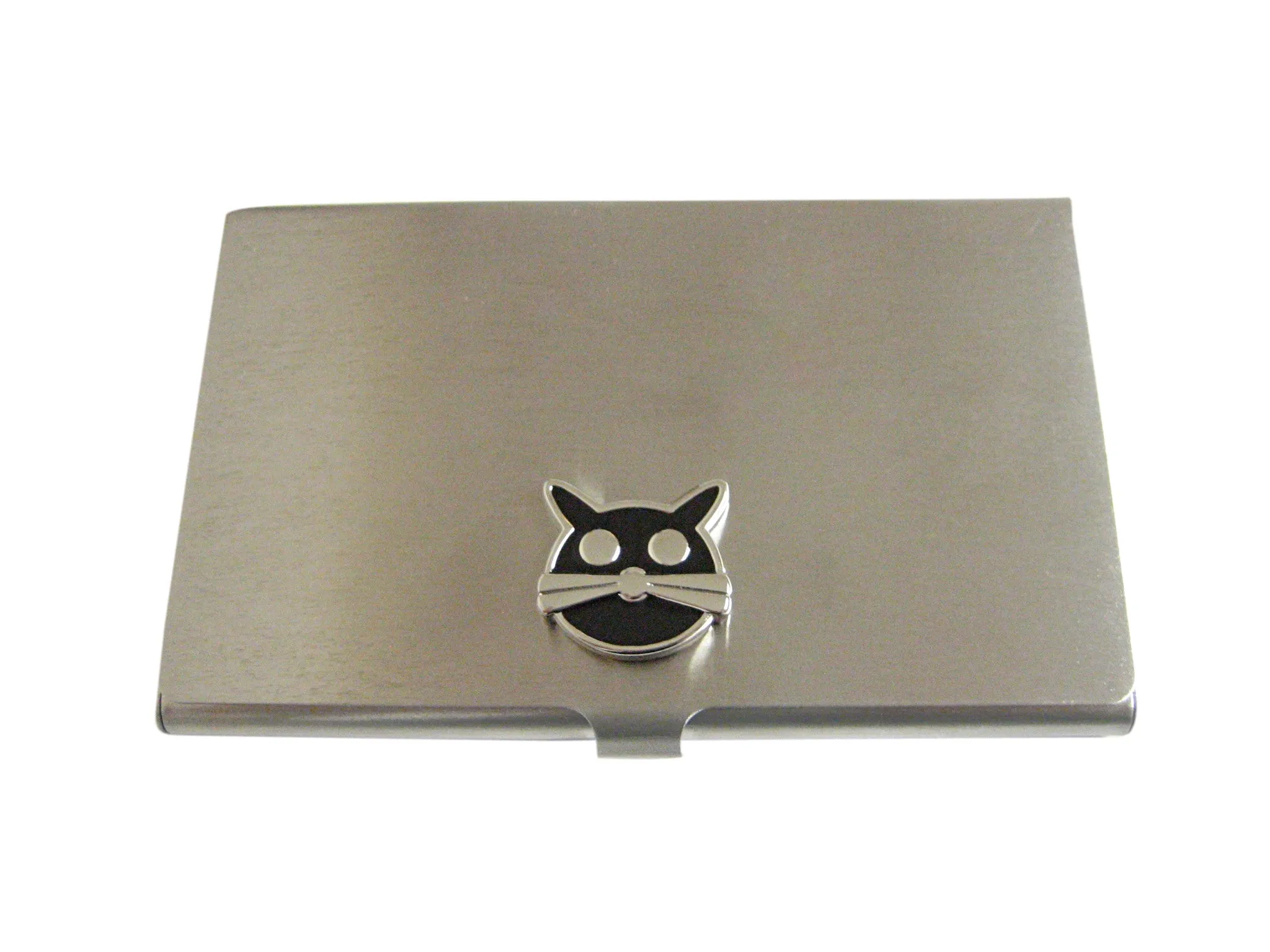 Black Cat Head Business Card Holder