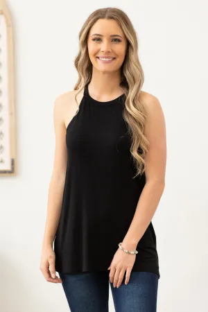 Black Lightweight Halter Neckline Tank