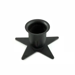 Black Pentagram/Star Taper Candle Holder
