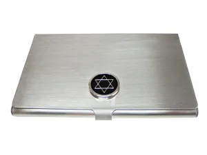 Black Star of David Business Card Holder