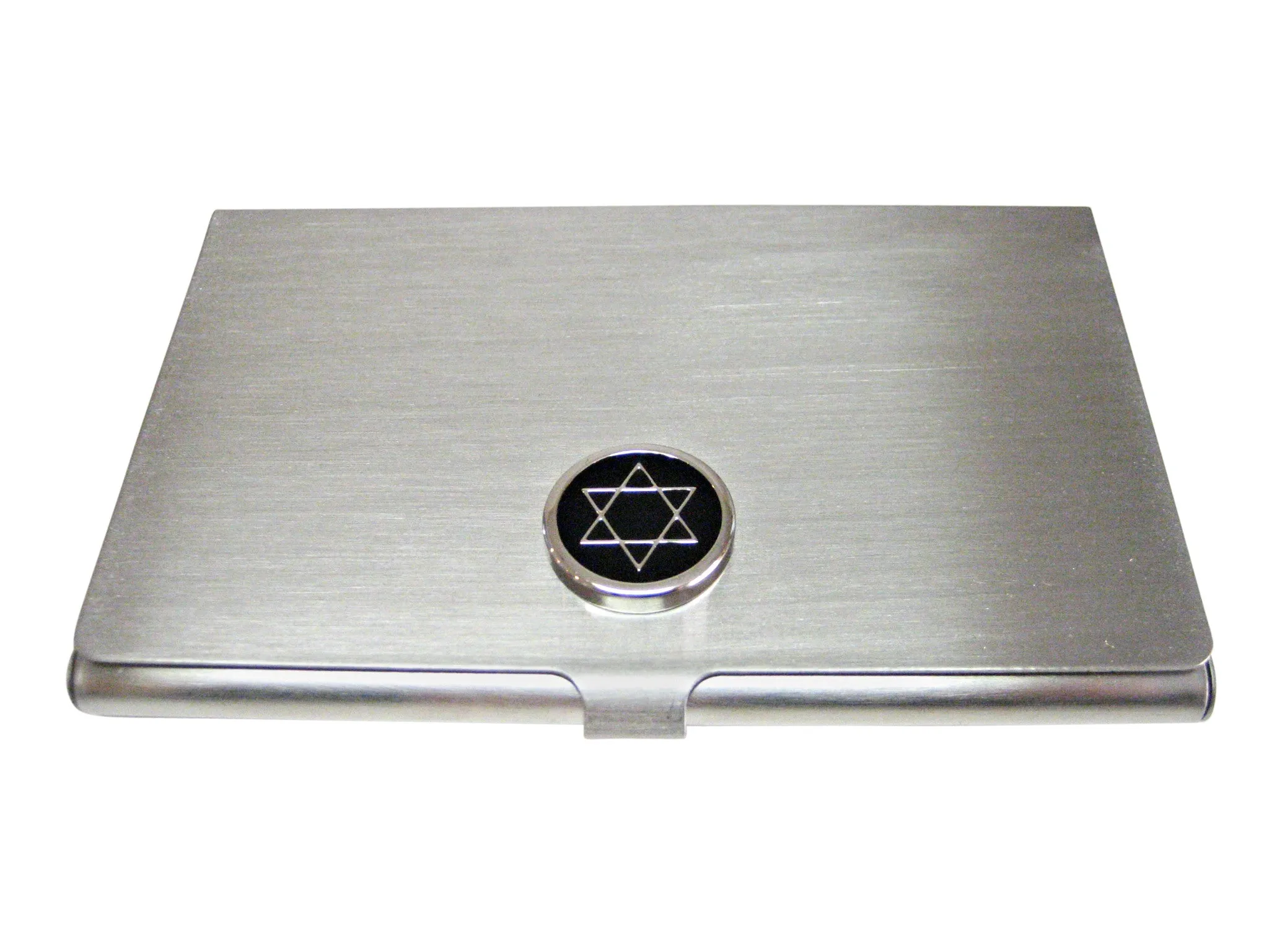 Black Star of David Business Card Holder