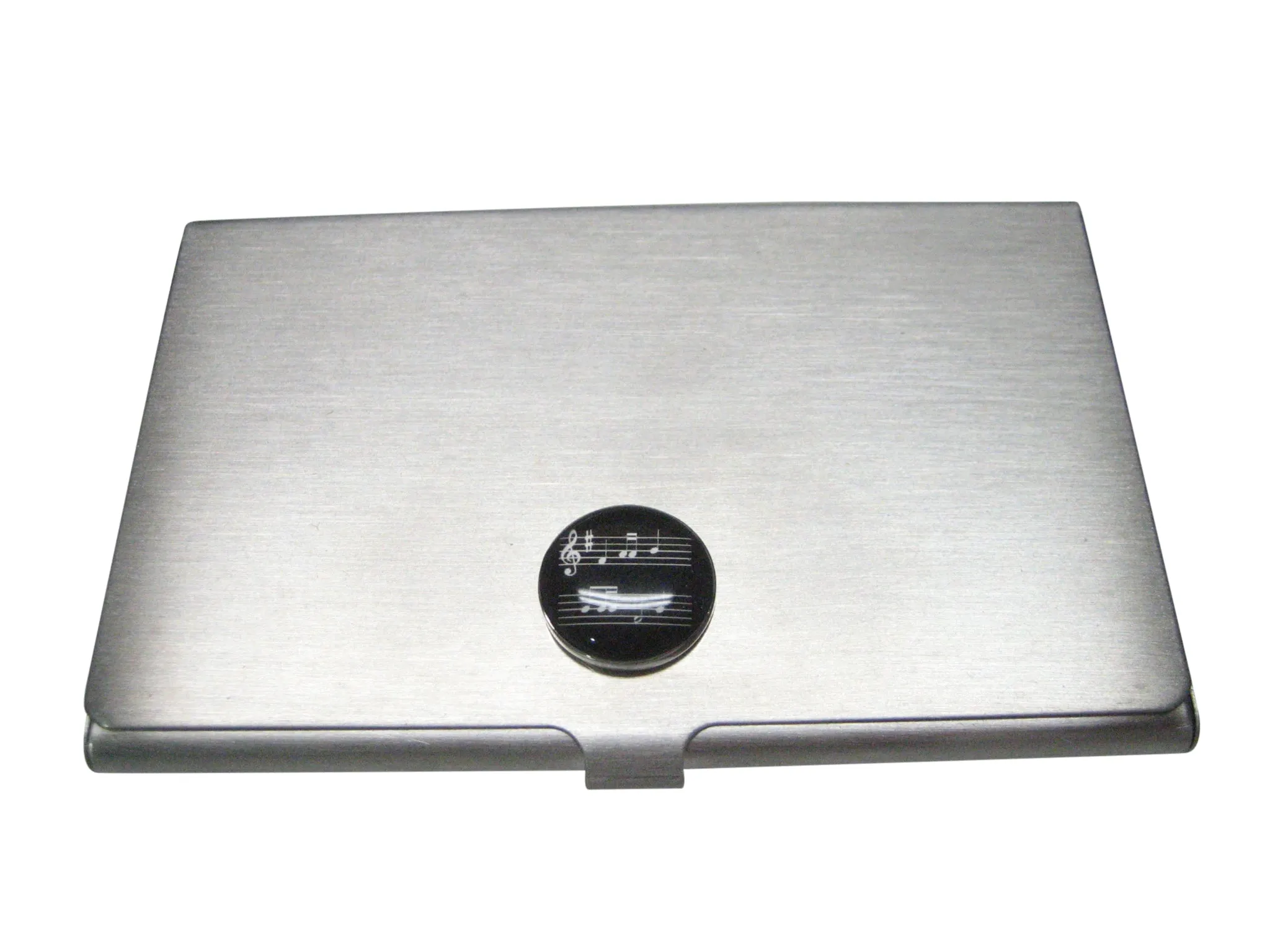 Black Toned Circular Music Sheet Business Card Holder