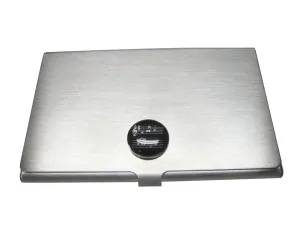 Black Toned Circular Music Sheet Business Card Holder