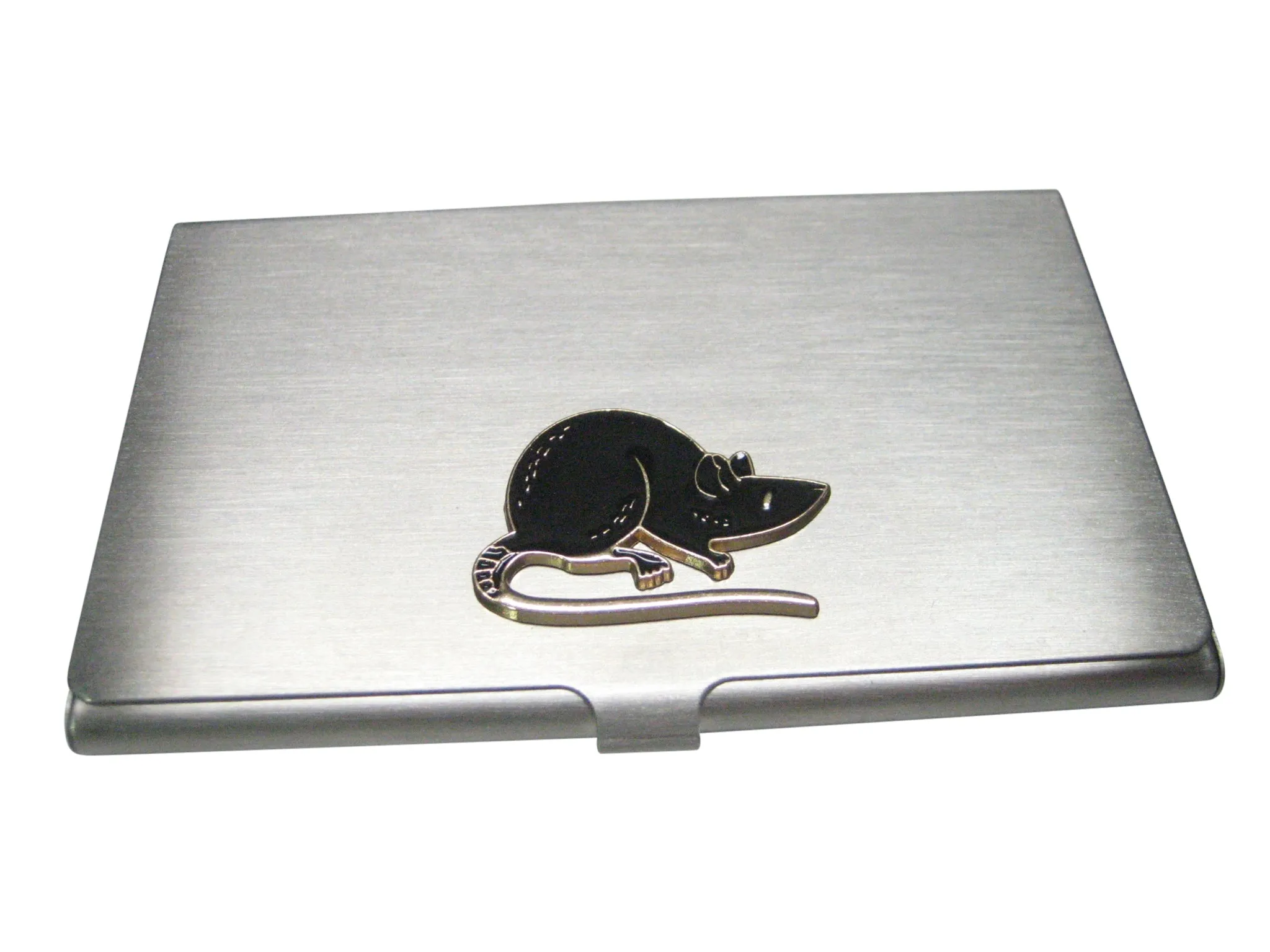 Black Toned Rat Business Card Holder