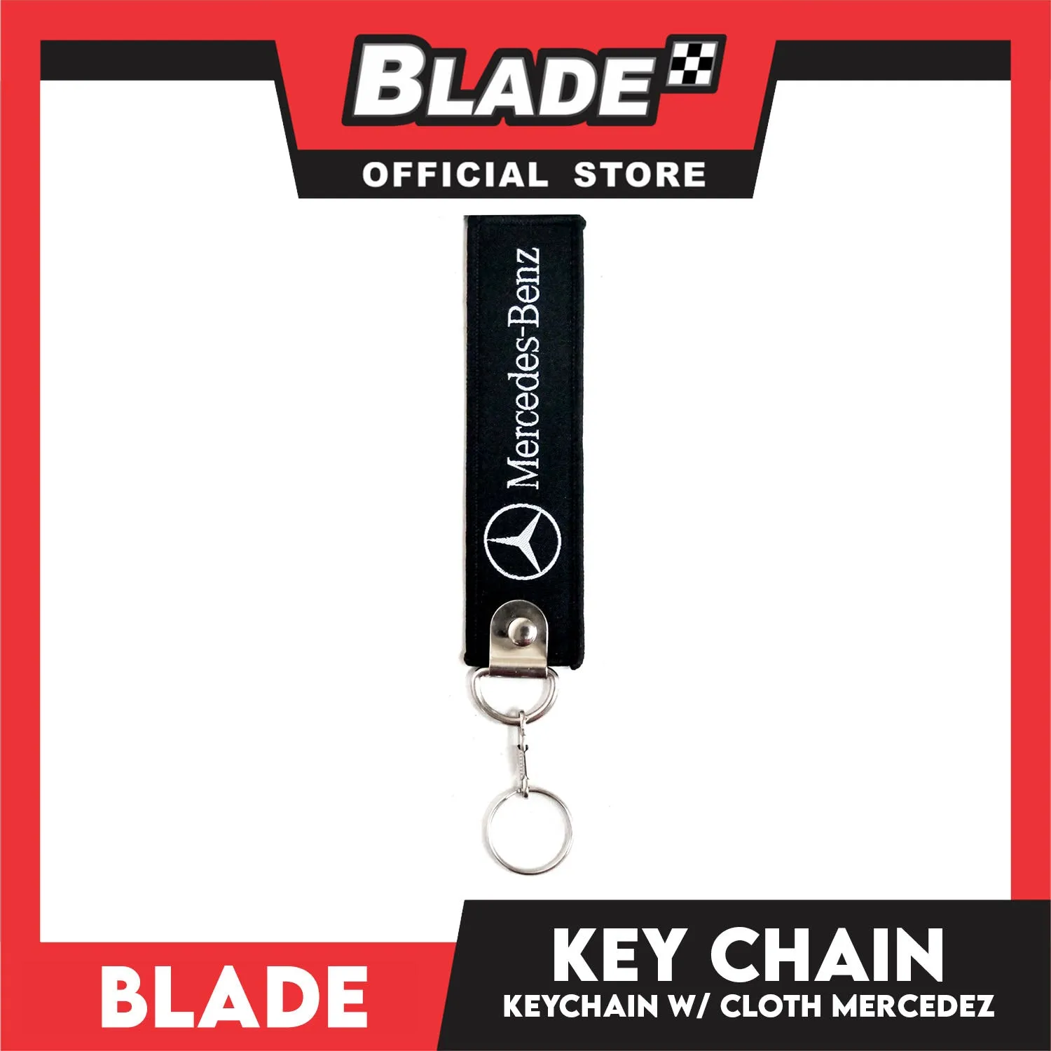 Blade Keychain Key Tag Lanyard with Metal Hook Key Ring Attachment (Mercedes-Benz Design)