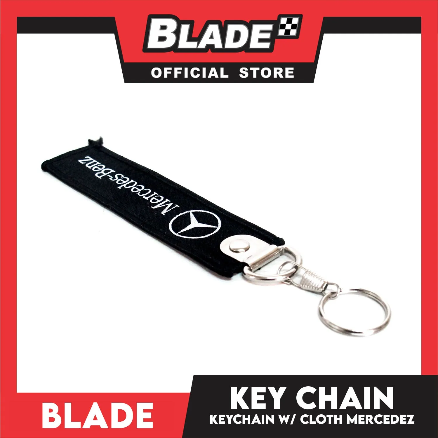 Blade Keychain Key Tag Lanyard with Metal Hook Key Ring Attachment (Mercedes-Benz Design)