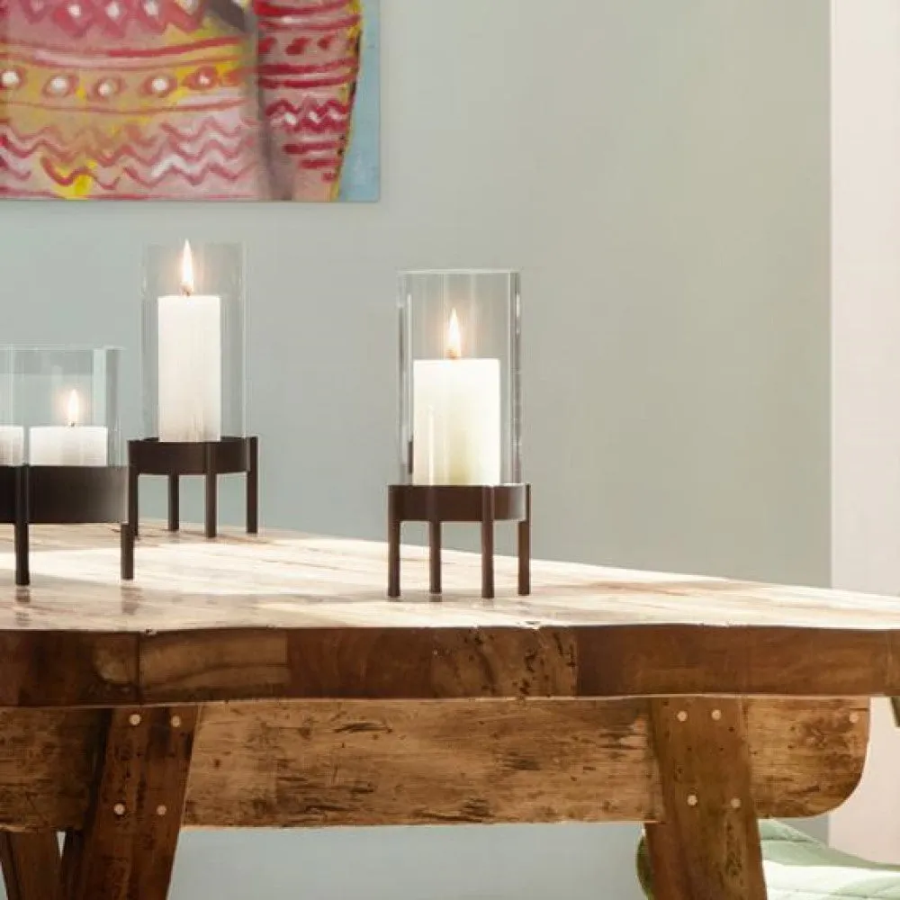 Blomus Pillar Candle: Height 8cm, Diameter 6cm, 22hr Burn Time NERO