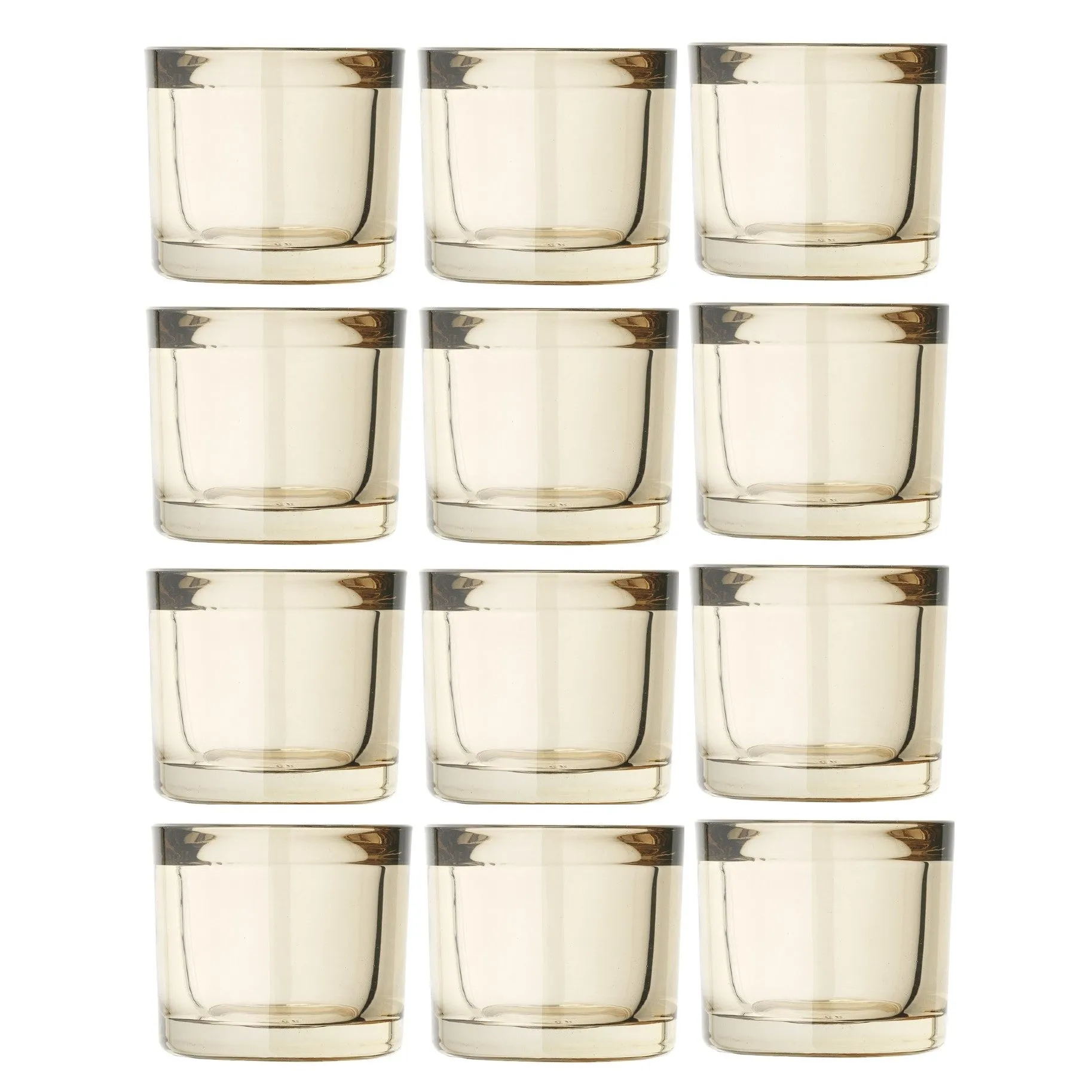 Blomus Tealight Candle Holder: Sand-Beige Tinted Glass 6.5x6cm MIMO x12 Pcs