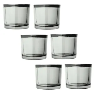 Blomus Tealight Candle Holder: Smoky-Grey Tinted Glass MIMO 8x9cm Set of 6