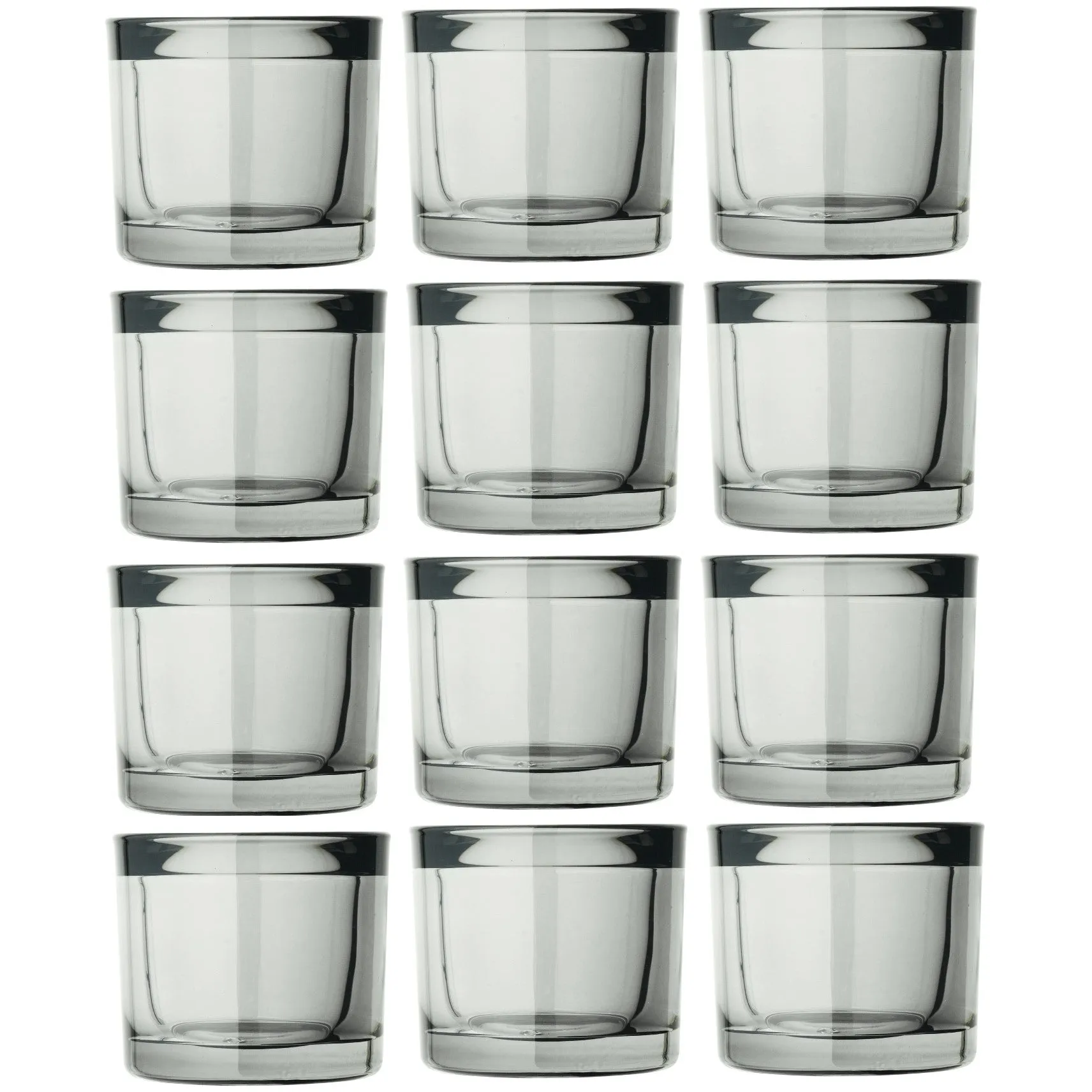 Blomus Tealight Candle Holders: Smoky-Grey Tinted Glass 6.5x6cm MIMO x12