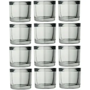 Blomus Tealight Candle Holders: Smoky-Grey Tinted Glass 6.5x6cm MIMO x12