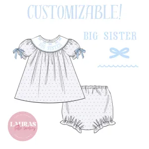 Blue Bow Diaper Set