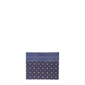 BLUE LEATHER AND SILK CREDIT CARD HOLDER
