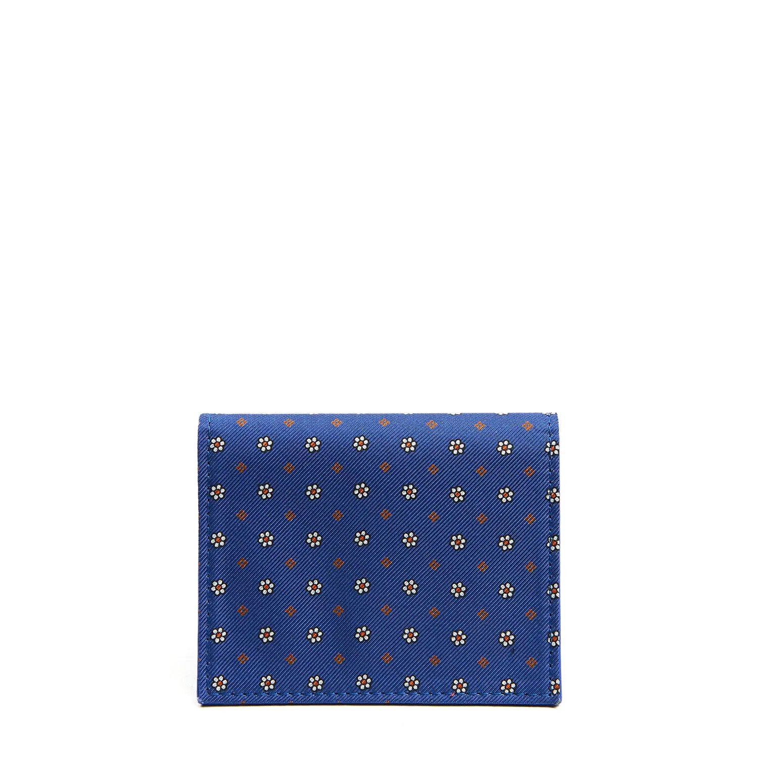 BLUETTE SILK AND LEATHER FOLDING CARD HOLDER