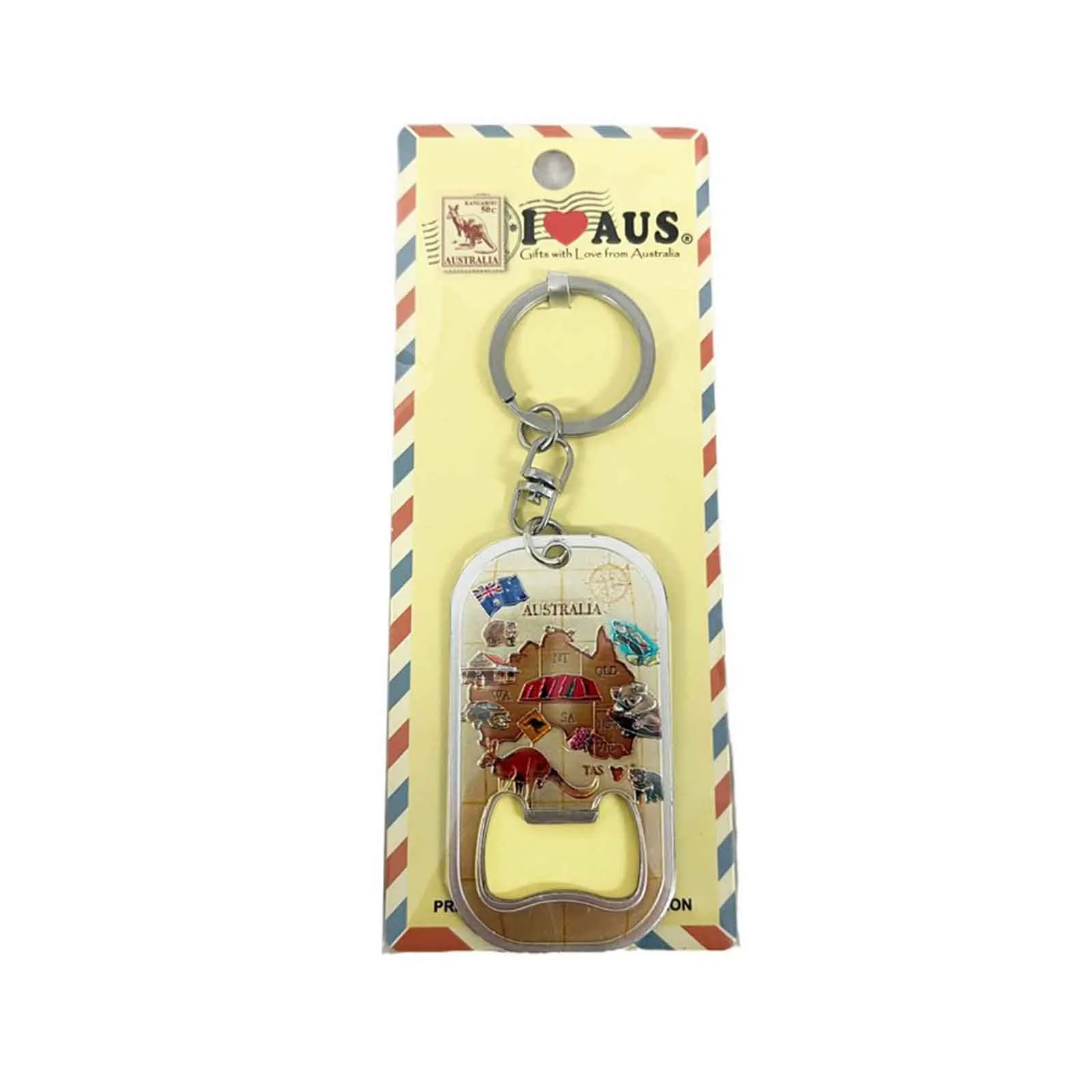 Bottle Opener Foil Australia Map Cream