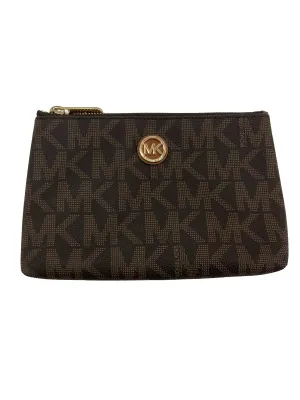 Brown Embossed Travel Pouch