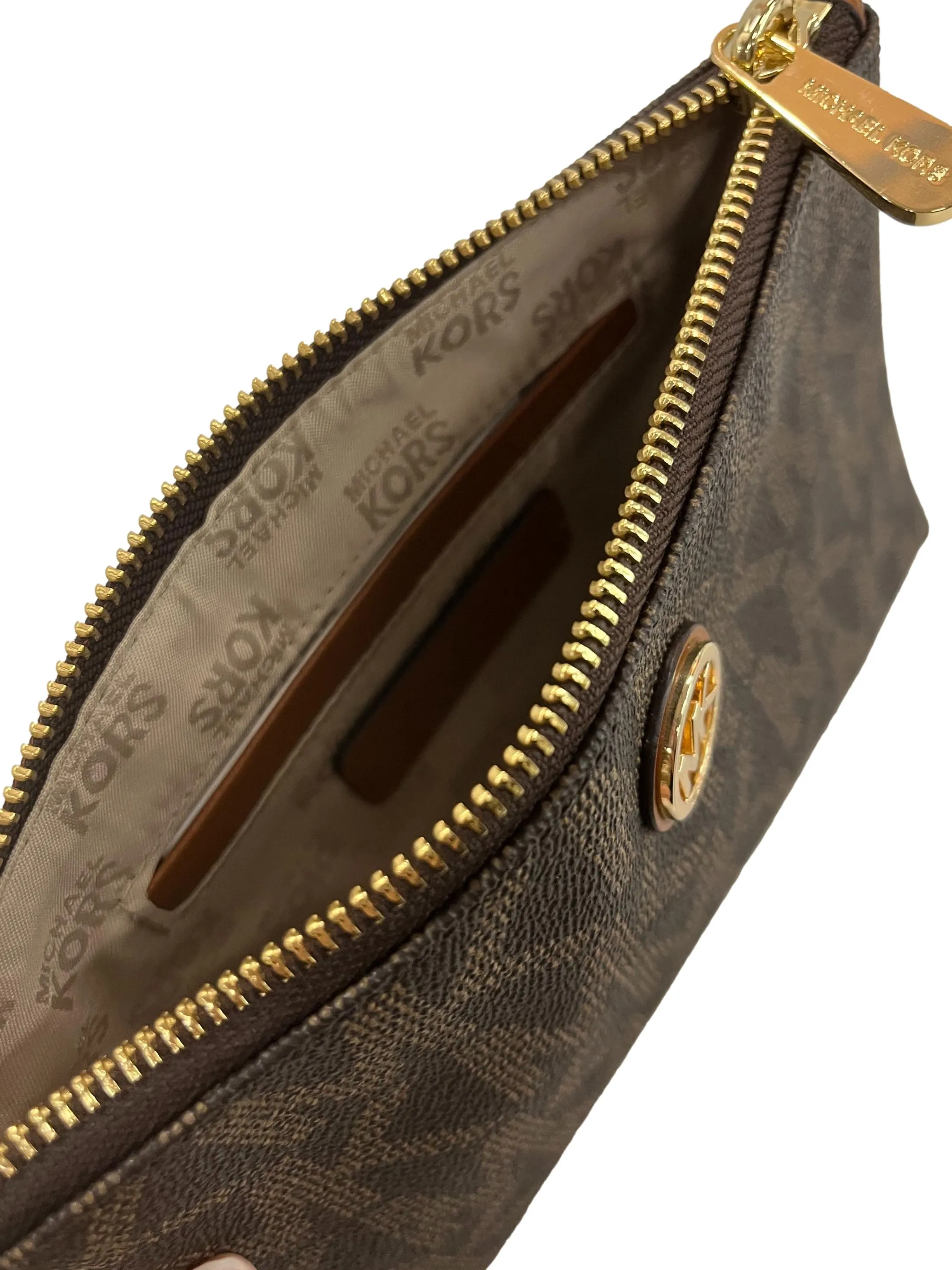 Brown Embossed Travel Pouch