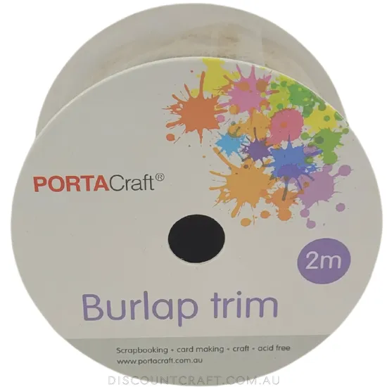 Burlap Trim Rolls 2m - Dark Pattern Burlap Design