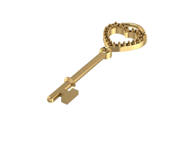 C4108 - Heart Shaped Key Charm