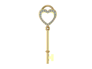 C4108 - Heart Shaped Key Charm