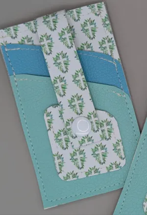Card wallet /w coin pocket- Floral Cross
