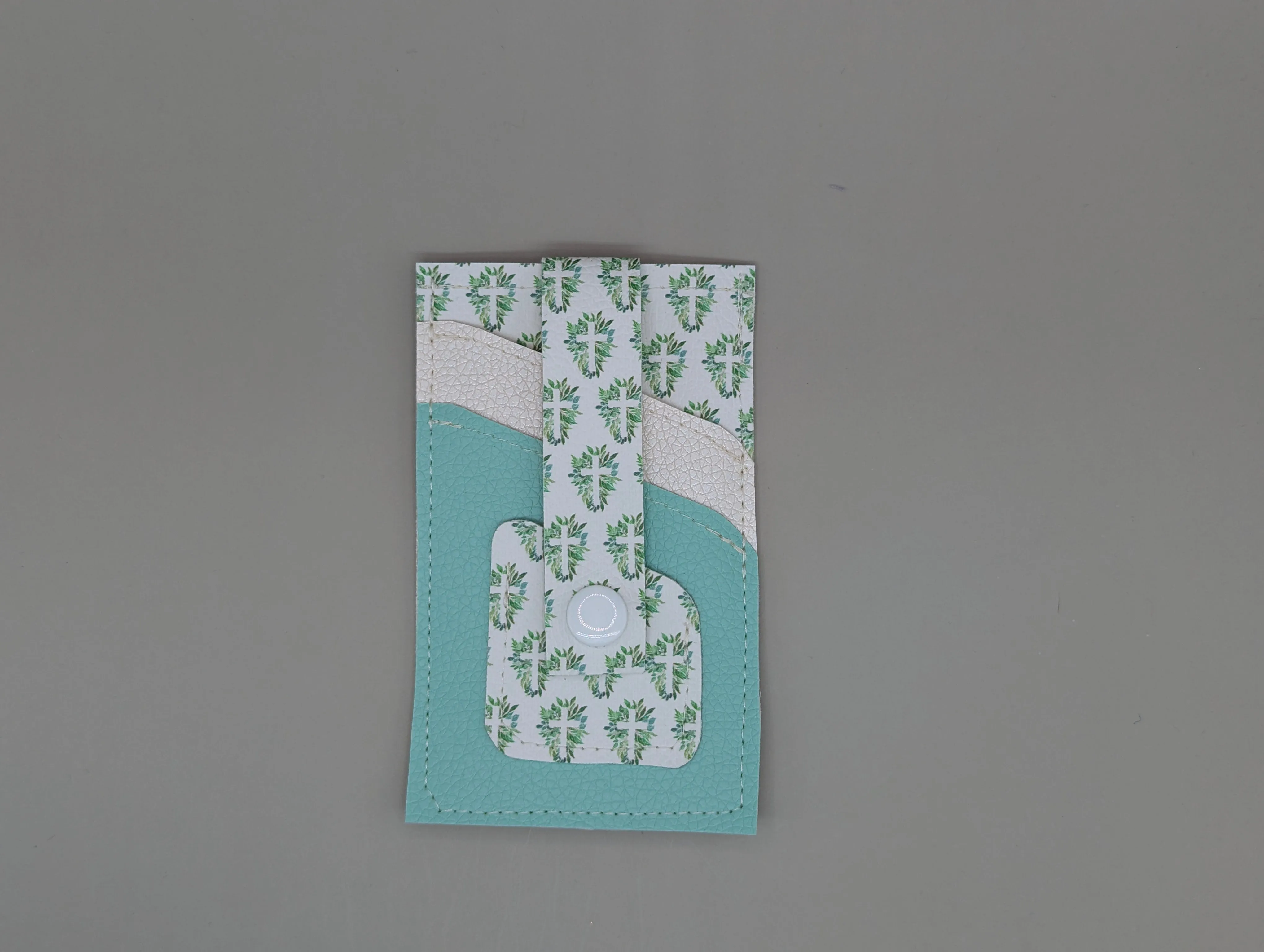 Card wallet /w coin pocket- Floral Cross