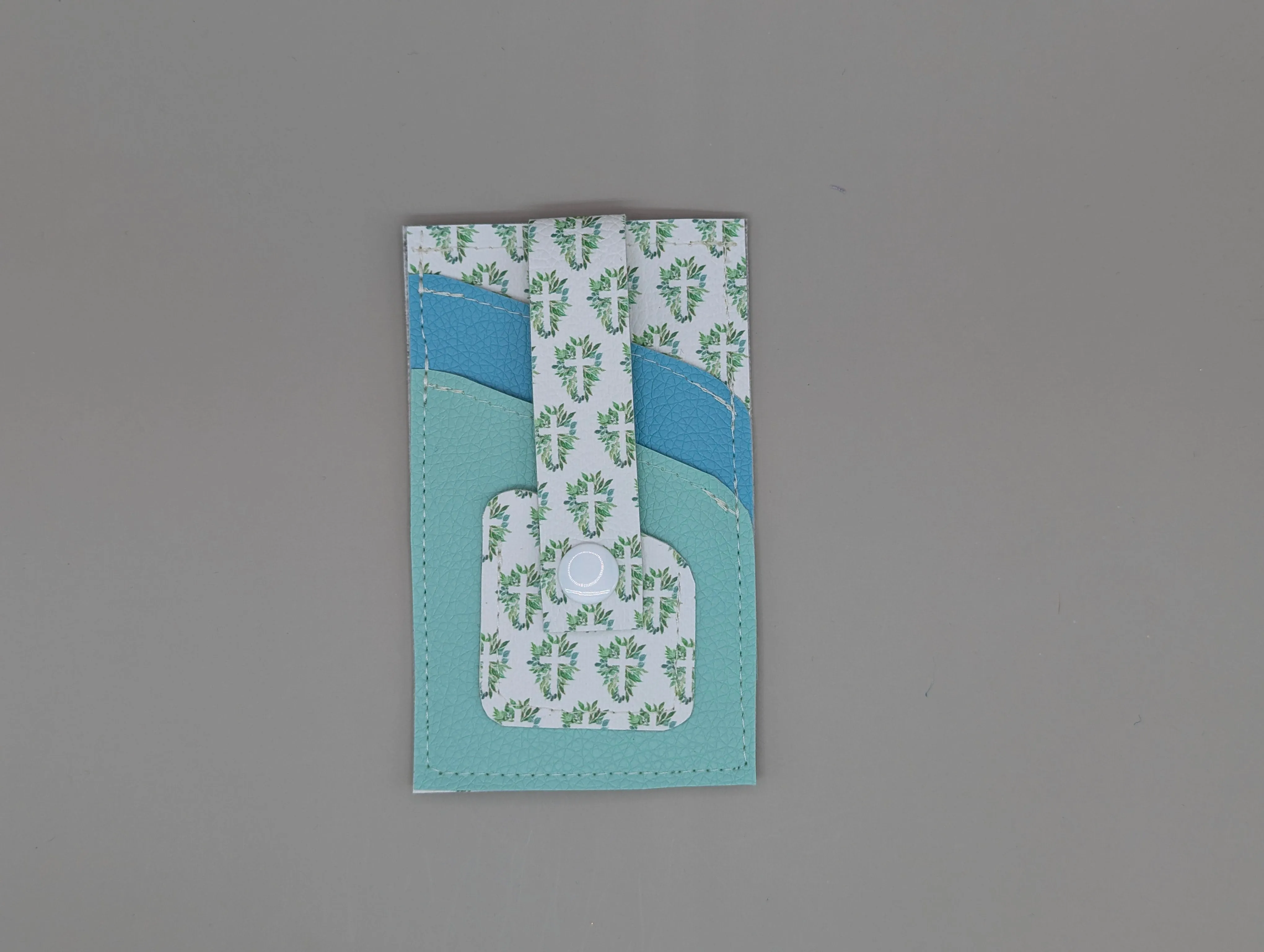 Card wallet /w coin pocket- Floral Cross