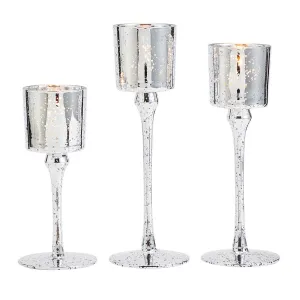 Celestial Mercury Glass Tealight/Votive Holder Trio