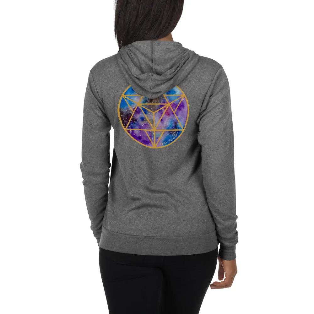 Celestial Merkabah GOLD Unisex zip hoodie