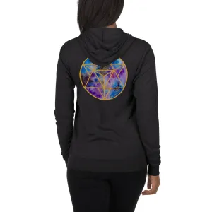 Celestial Merkabah GOLD Unisex zip hoodie