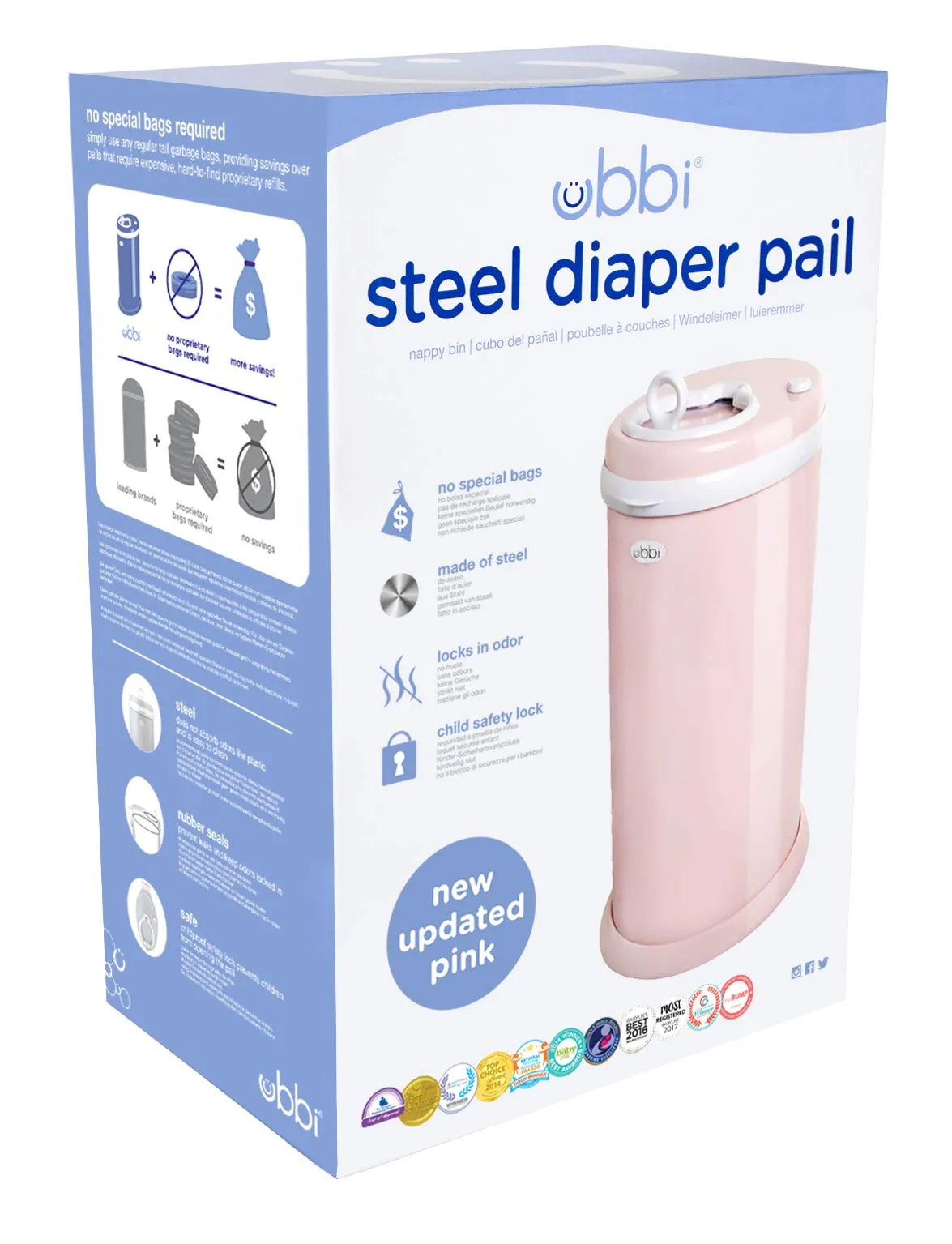 CESTO PARA PAÑALES - ROSA