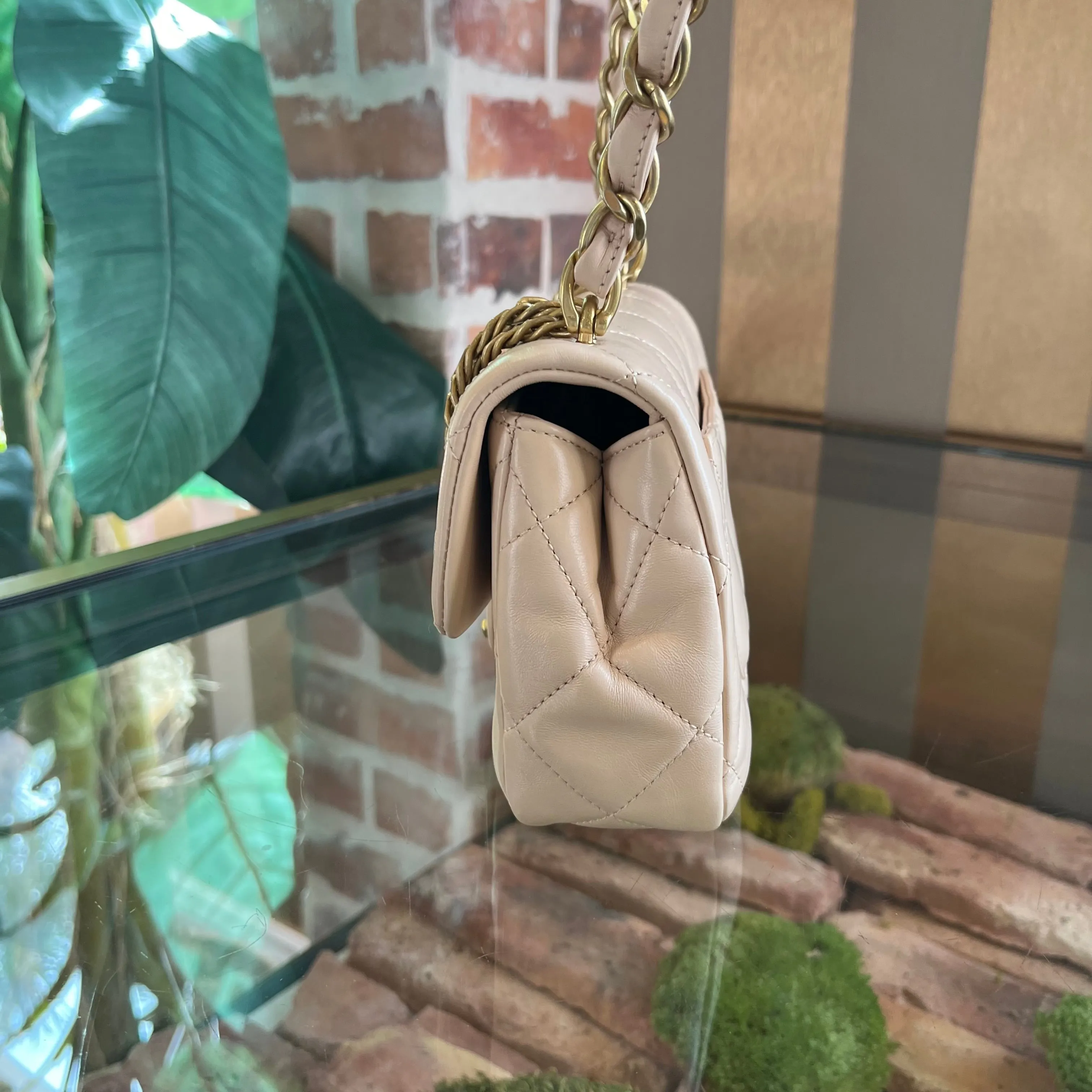 CHANEL Fancy Jewel Pink Leather Flap Bag