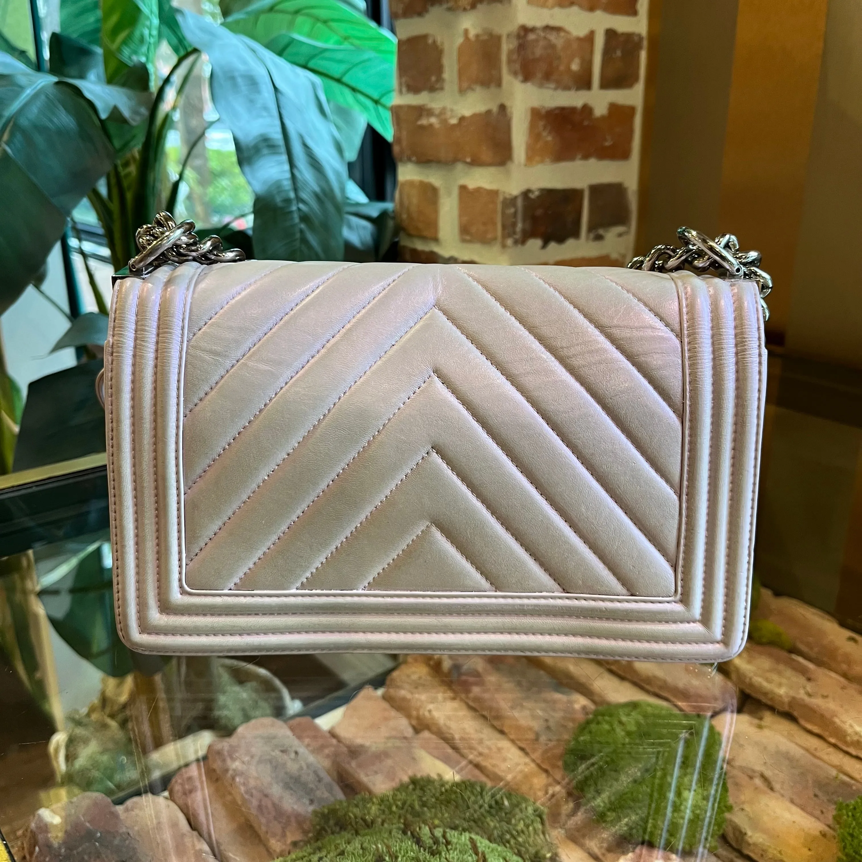 CHANEL Iridescent Mermaid Purple Calfskin Boy Bag TS3858