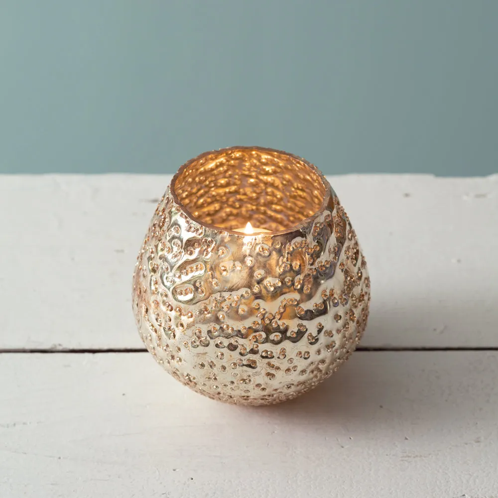 Charming Aurelia Mercury Glass Votive Candle Holders - Box of 2