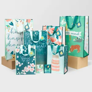 Chic Pastels Bundle | Reusable Gift Bag   QR Greeting Card | 8 Pieces