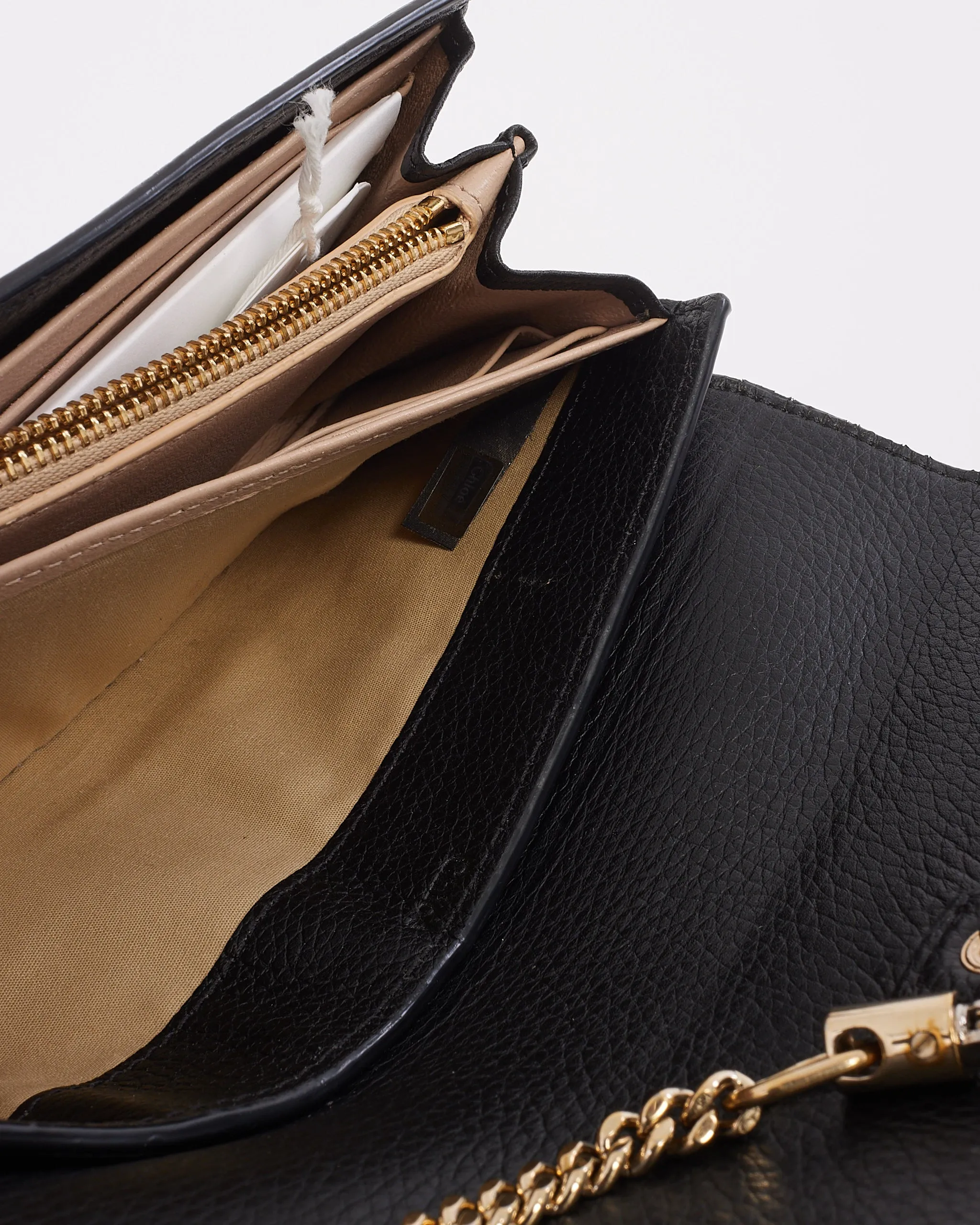 Chloé Black Leather Faye Long Wallet