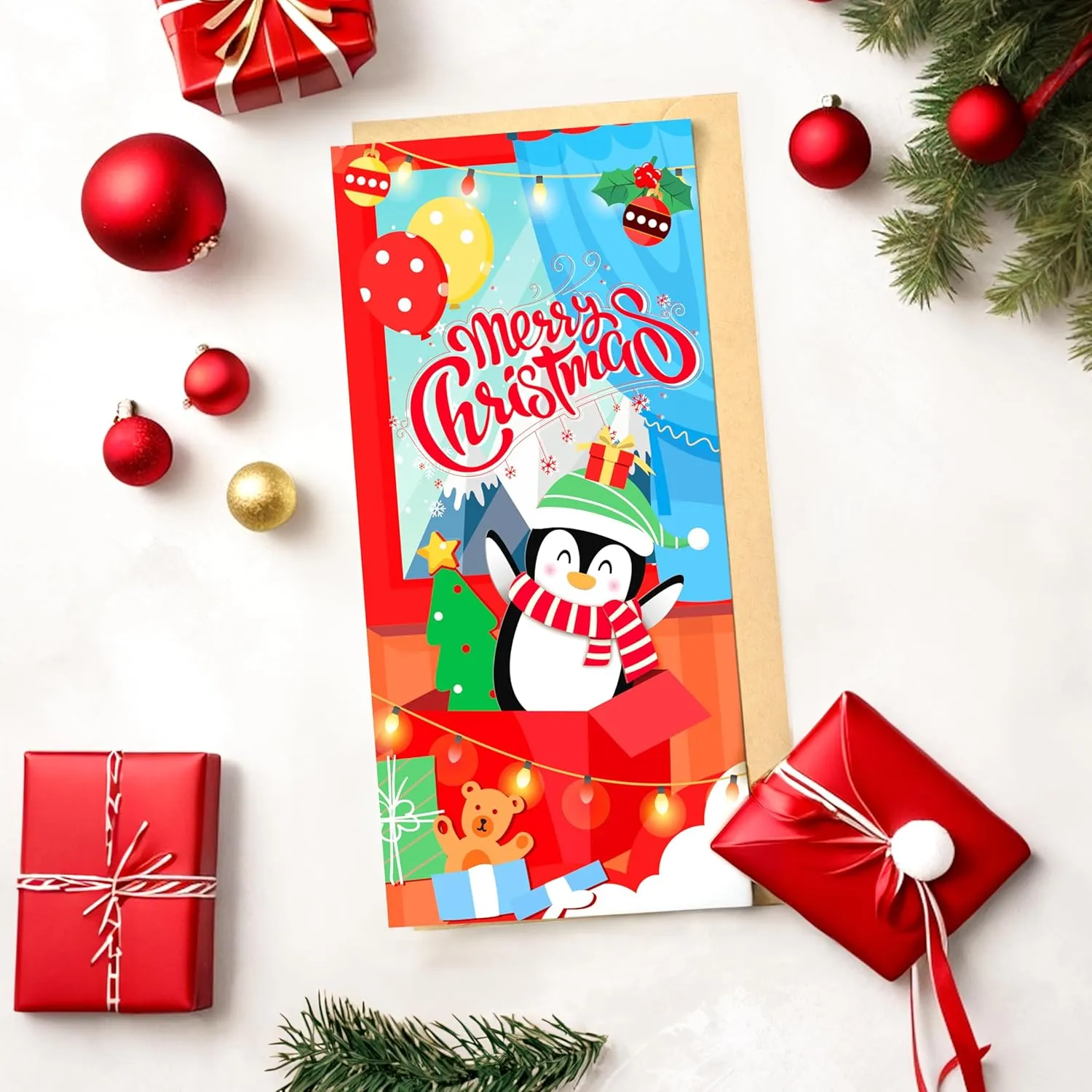 Christmas Money Cards, 20 Pack with Envelopes for Cash, Checks, or Gift Cards