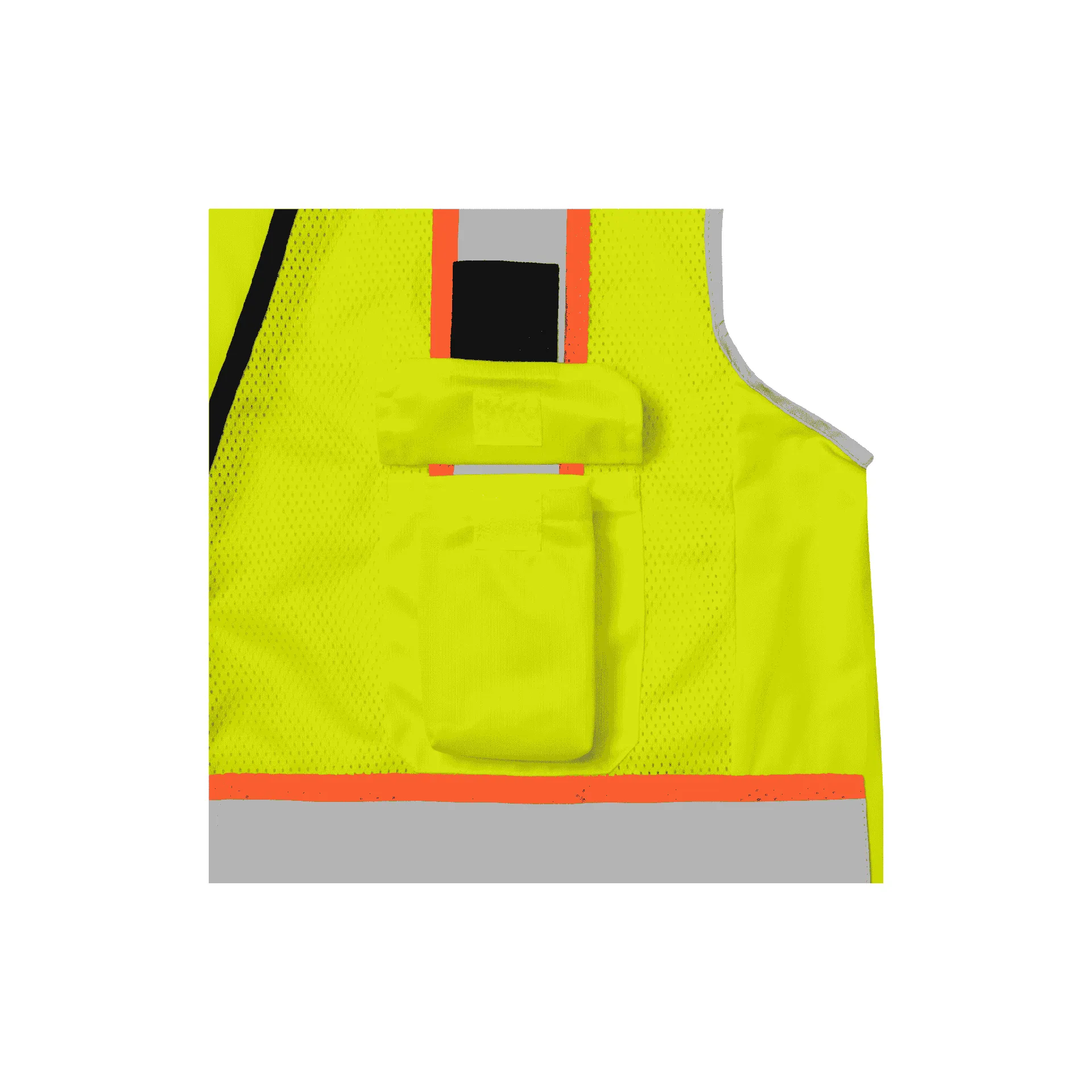 Class 2 Lime Safety Vest with Two Tone Tape and Zipper Closure (11 Pockets)