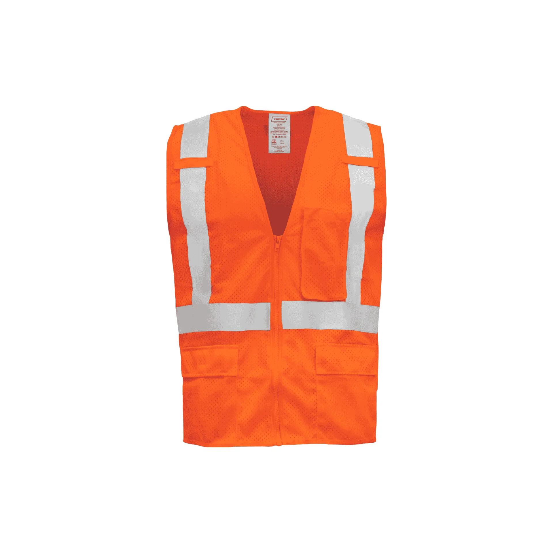 Class 2 Orange Economy Zipper Closure Vest